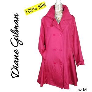Diane Gilman Pink Silk Trench Coat